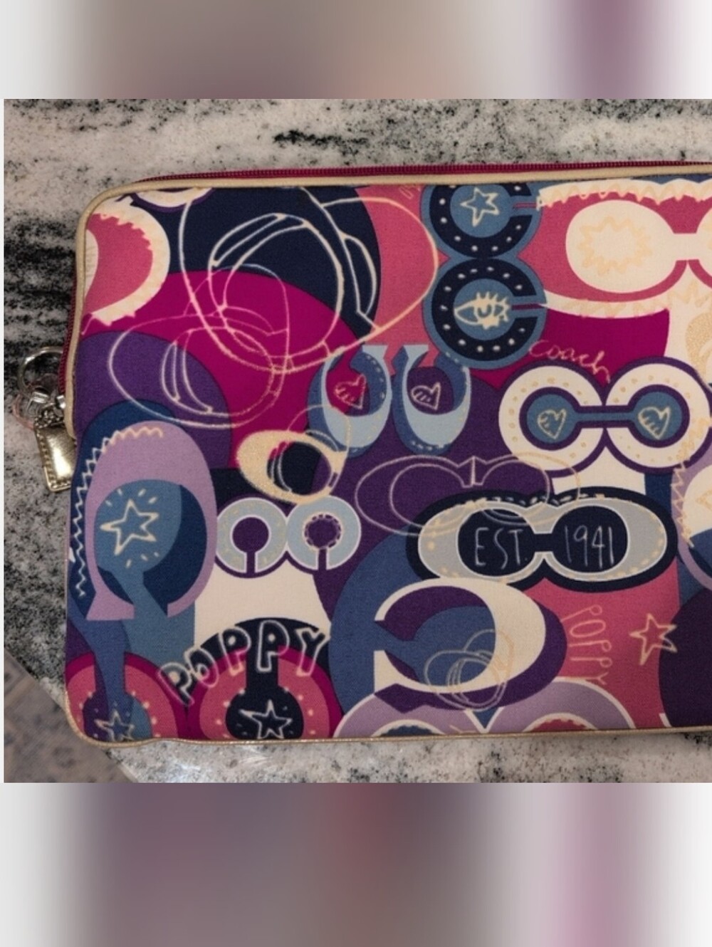 Coach Poppy Collection Tablet or Laptop Sleeve No Callouts Approx 14in X 10in - Picture 6 of 14